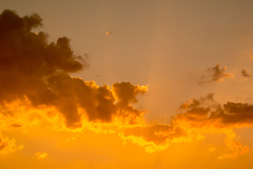 Nice sunset sky with clouds