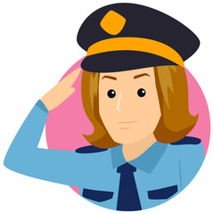 Policewoman Saluting