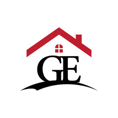 innitial letter logo with roof and window