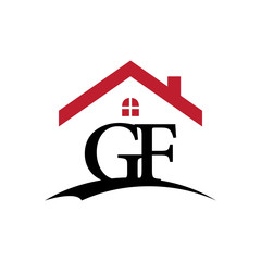 innitial letter logo with roof and window