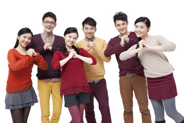 Happy young people greeting for Chinese New Year