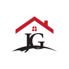 initial letter logo with roof and window