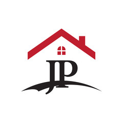 initial letter logo with roof and window