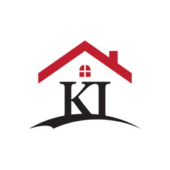 initial letter logo with roof and window