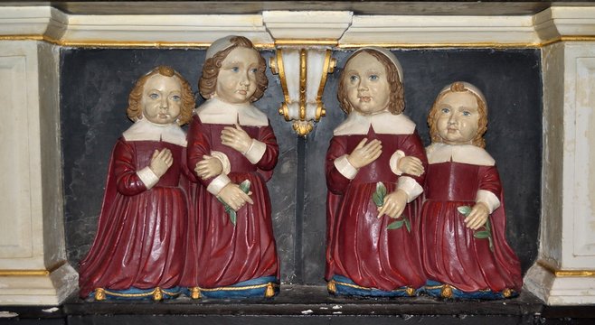 Statuettes d'enfants dans l'&eacute;glise de Romsey