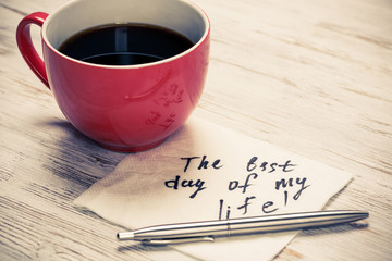 Message written on napkin