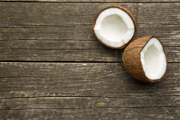 the halved coconut