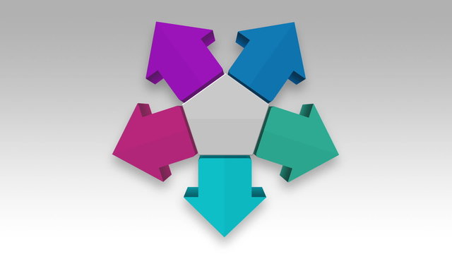 Five result arrow box for presentation. powerpoint template(included alpha)