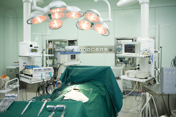 Interior of a prepped operating room