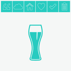 Vector glass of beer icon.