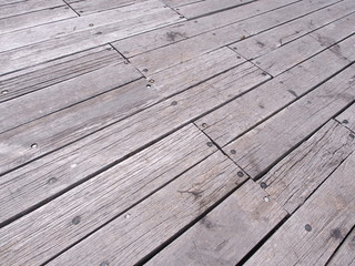 Weathered timber planks at a pier, backdrop, Sorrento 2015