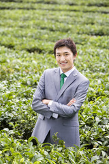 Young Businessman in a Tea Field, Yunnan