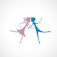 couple silhouette illustration