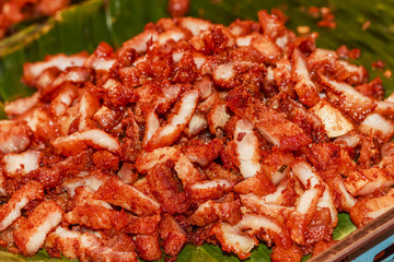 Fried pork Thai food