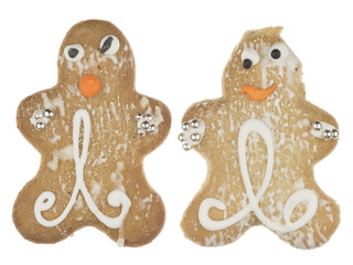 Two funny delicious gingerbread men