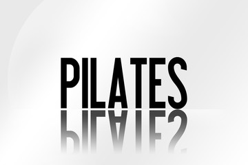Pilates - Illustration - Mirrored Text Graphic - Modern Design