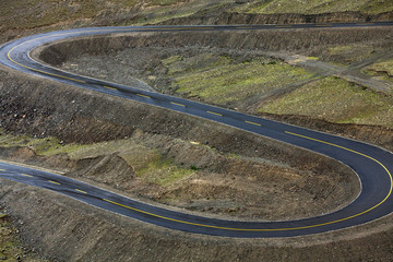 Mountain road in Tibet, China