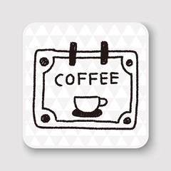 coffee shop sign doodle drawing
