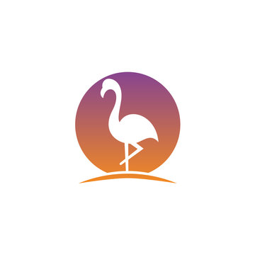 Flamingo and Sun Logo