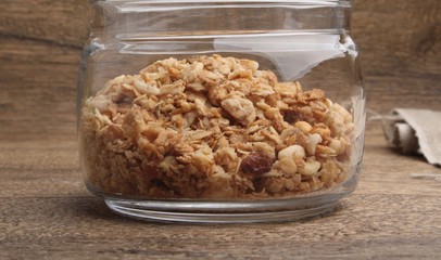 Muesli with milk and honey