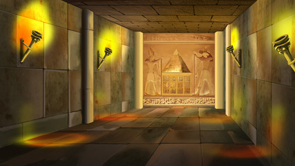Ancient Egyptian temple interior. Image 1