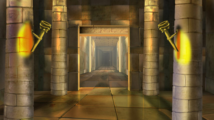 Ancient Egyptian temple interior. Image 4