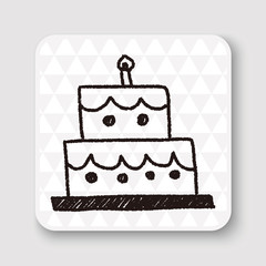 birthday cake doodle drawing