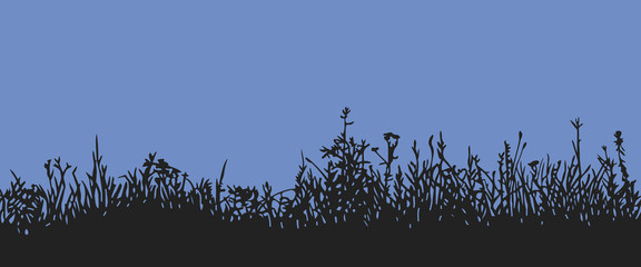 Grass. Horizontal seamless pattern 