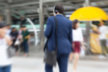 motion blur business people
