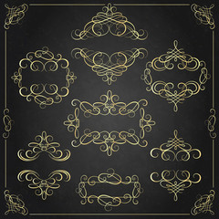 Vector set. calligraphic design elements