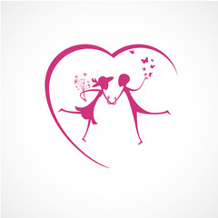Plakat coeur, homme et femme