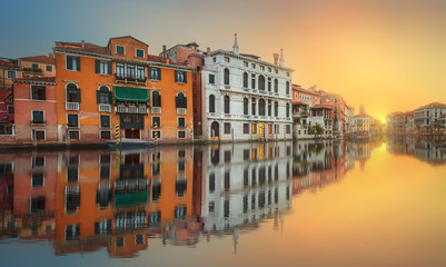 View to the grand canal and Academy in Venice
