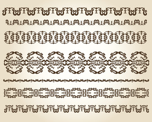 vector set: design ornaments and page decoration, ribbon collection with vintage engraving elements