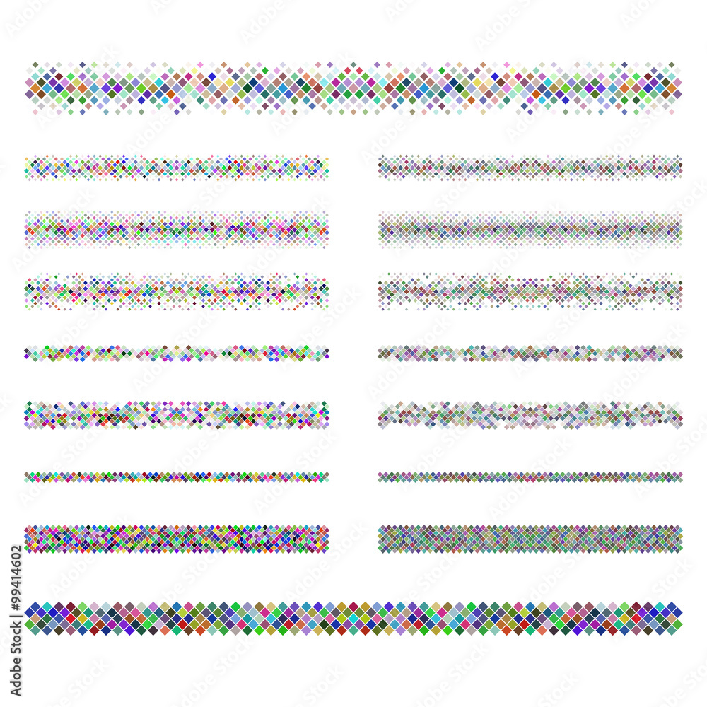 Poster design elements - pixel text divider line set