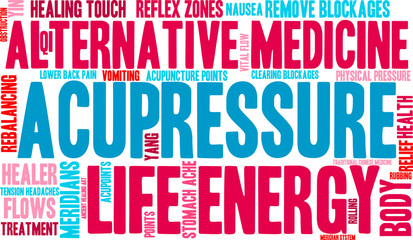 Obraz premium Acupressure Word Cloud