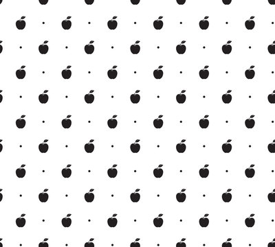 Seamless pattern with apple icon