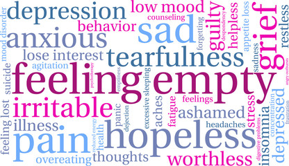 Fototapeta premium Feeling Empty Word Cloud