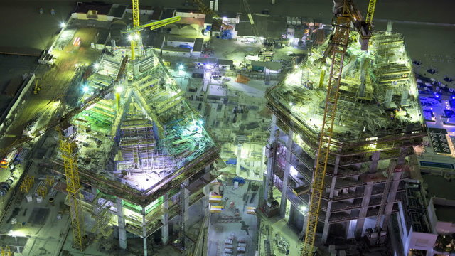 time lapse night construction business real estate Dubai economy tourist tourism