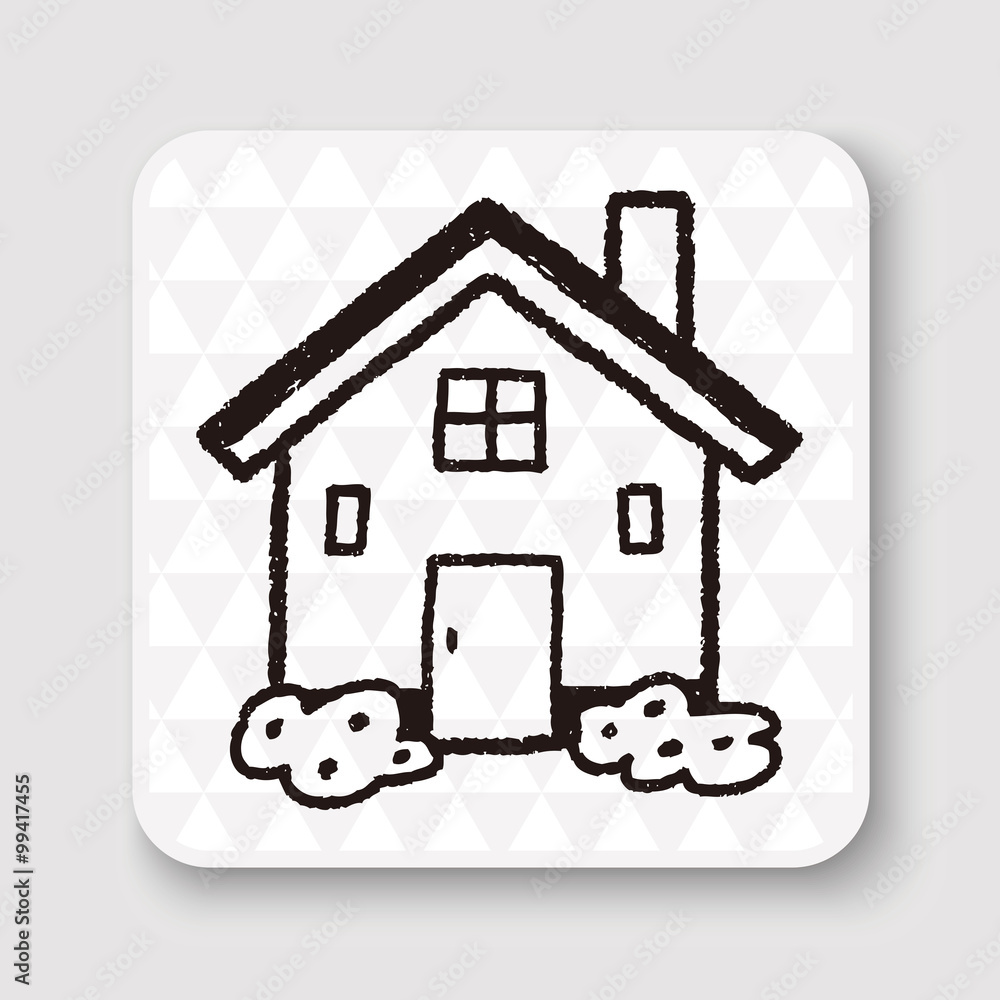 Sticker doodle house