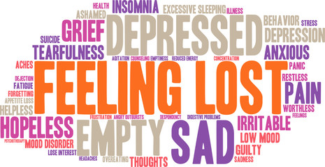 Fototapeta premium Feeling Lost Word Cloud