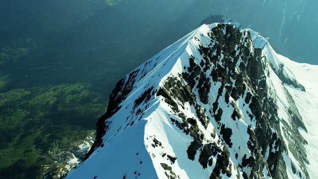 Aerial Eiger Switzerland Rock climbing mountaineering snow Alps 