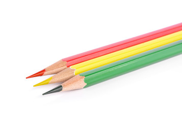 Colour pencils isolated on white background