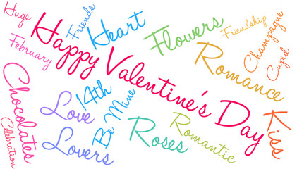 Happy Valentines Day Word Cloud