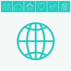 Globe earth vector icon.