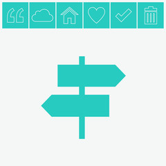 Fototapeta premium Signpost symbol icon.