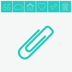 Paperclip vector icon.