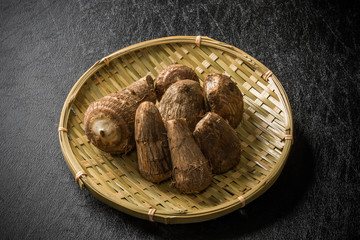 有機栽培の里芋 Vegetables of taro Japan
