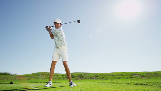 Golfer Caucasian Male Golf Sport Competition Course Grass Practice Travel