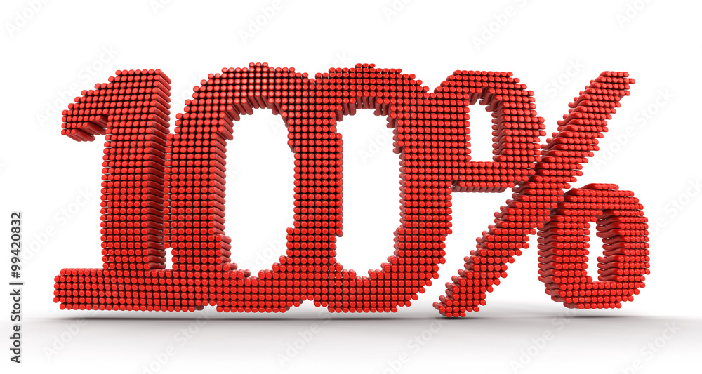 Poster sign 100%. image with clipping path