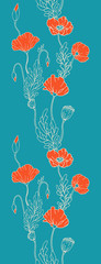 Fototapeta na wymiar Hand drawn garland of the poppies